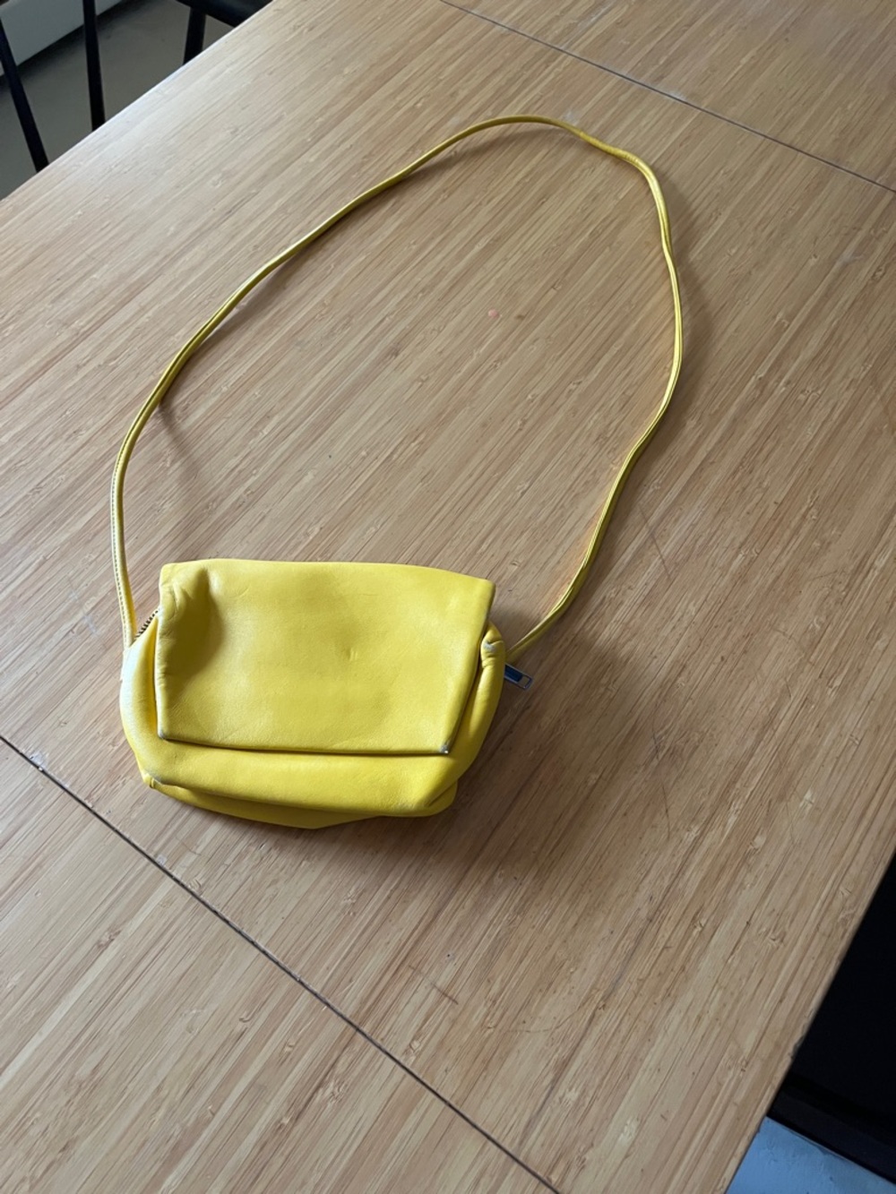 Marimekko Yellow Leather Crossbody Purse